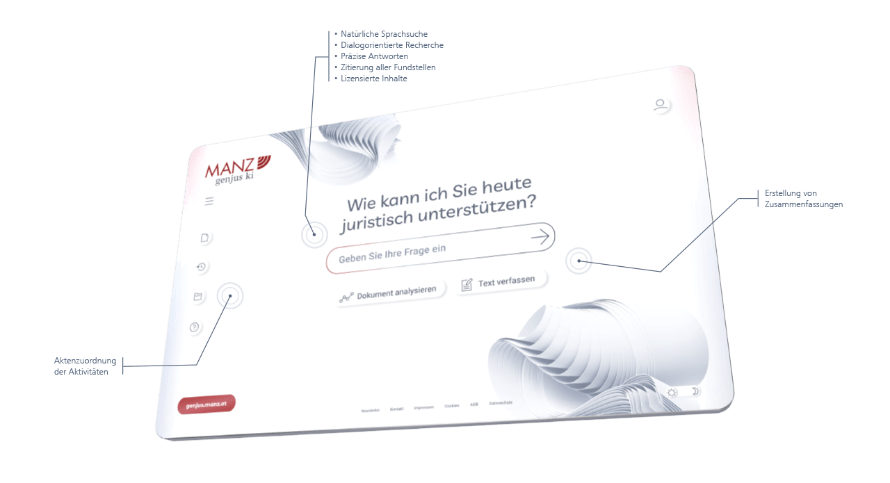 Übersicht über die Funktionen von Genjus KI von MANZ